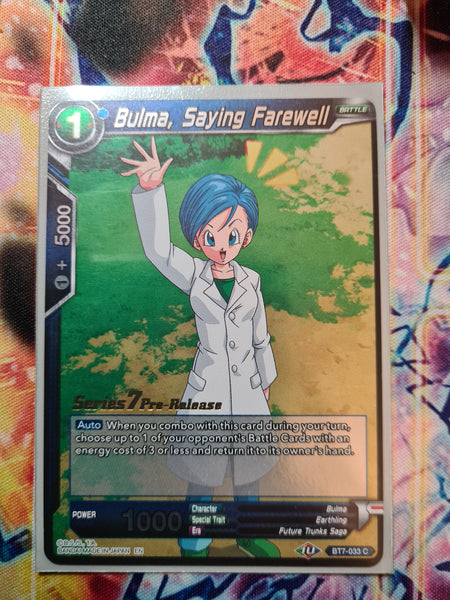 Bulma, Saying Farewell Pre-Release